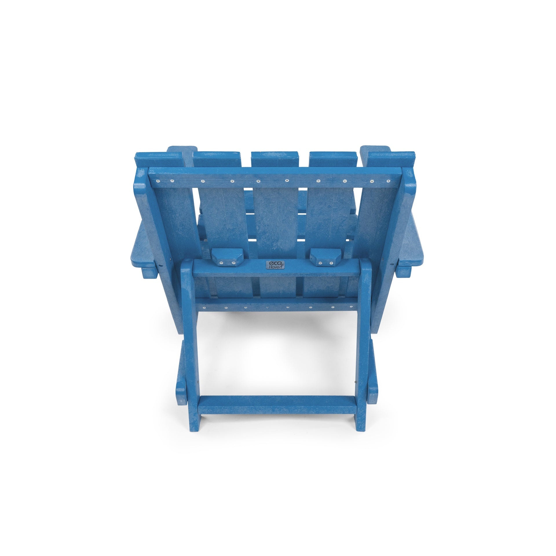 Shoreline Fully Assembled All-Weather HDPE Outdoor Folding Modern Adirondack Chair, Pacific Blue
