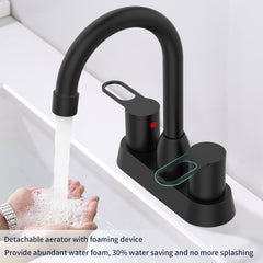 2 Handles Bathroom Sink Faucet, Matte Black Centerset RV Bathroom Faucets for 3 Hole