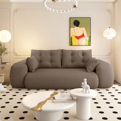 Human Dog Bed, Lazy Sofa Couch, 78.7" Multi-Functional Foldable Sofa Bed, 3-in-1 Teddy Fabric Foam-Filled Sleeper Sofa Bed for Living Room,Guest Bed,Playroom,Brown