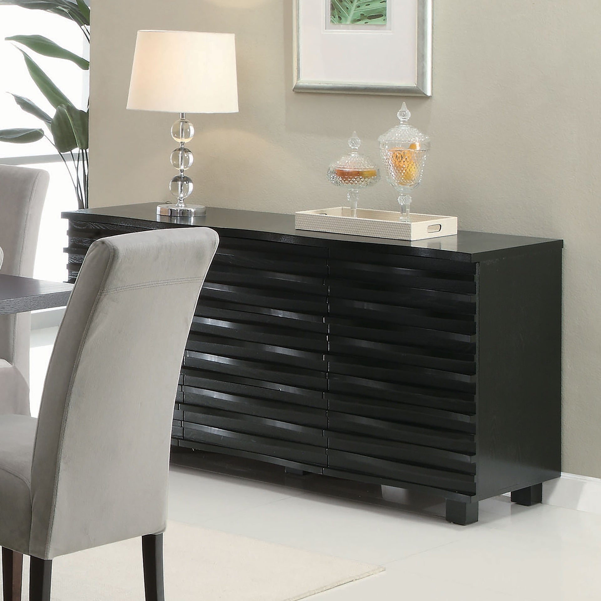 Monette Black 3-drawer Server