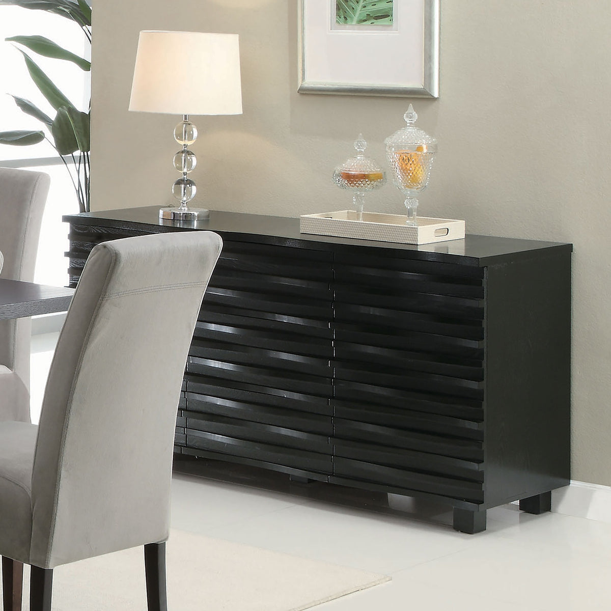 Monette Black 3-drawer Server