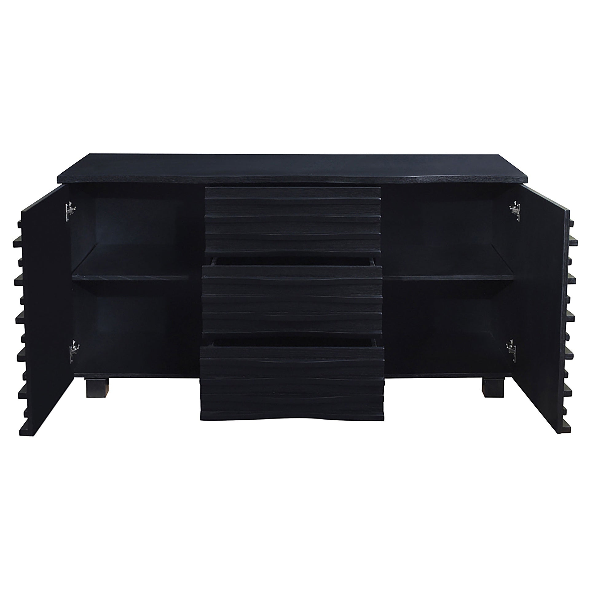 Monette Black 3-drawer Server
