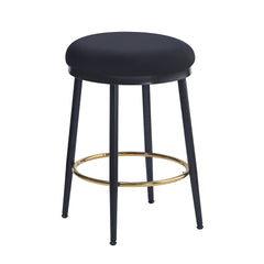 24.75'' Modern Counter Stools Set of 4,Black Counter Stools with iron Frame,Sponge cushion,Footrest,suitable for Kitchen/Bedroom/Dining Room.