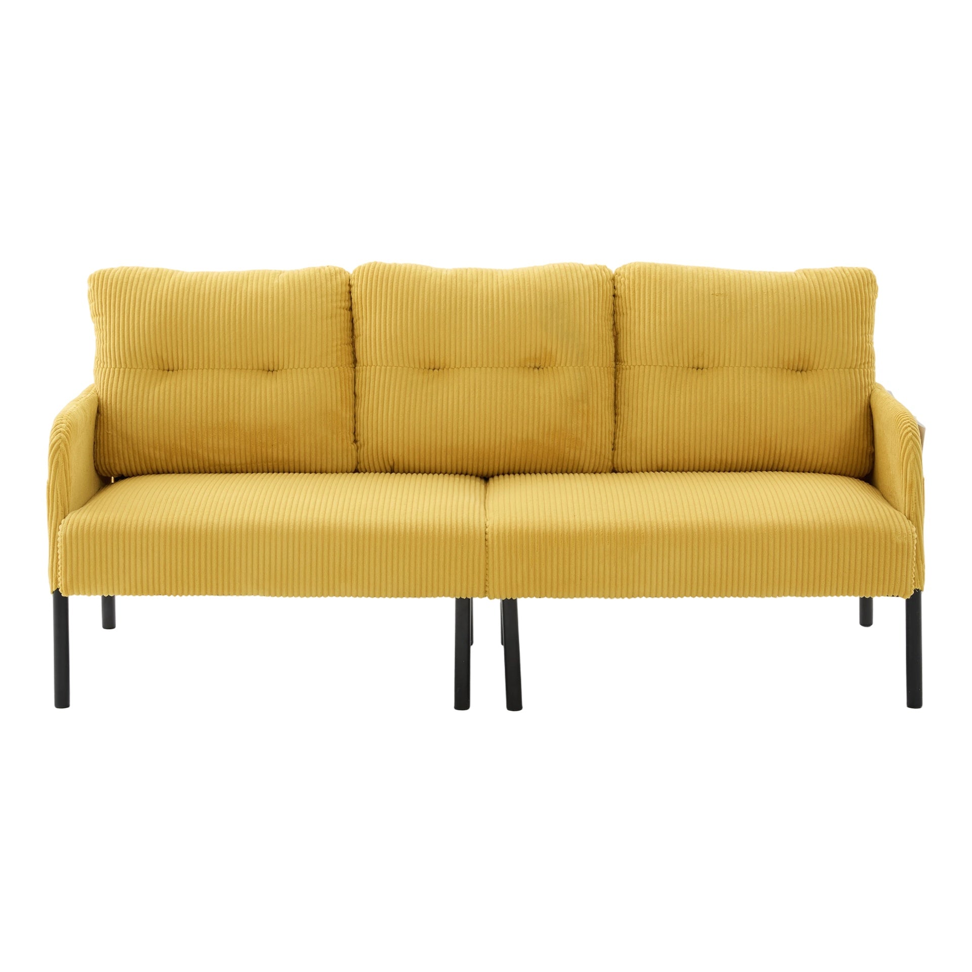 UNITED WE WIN Oversized Loveseat, Modern & Plush Double-seater Sofa, Corduroy Upholstered Couch, Cozy Bedroom Sofa with Metal Legs & Side Pockets, Ideal for Living Room, Bedroom, Dorm, Apartment
