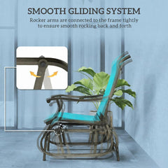 Gliding Chair Set,with Steel Frame, Tempered Glass Top Table for Outdoor