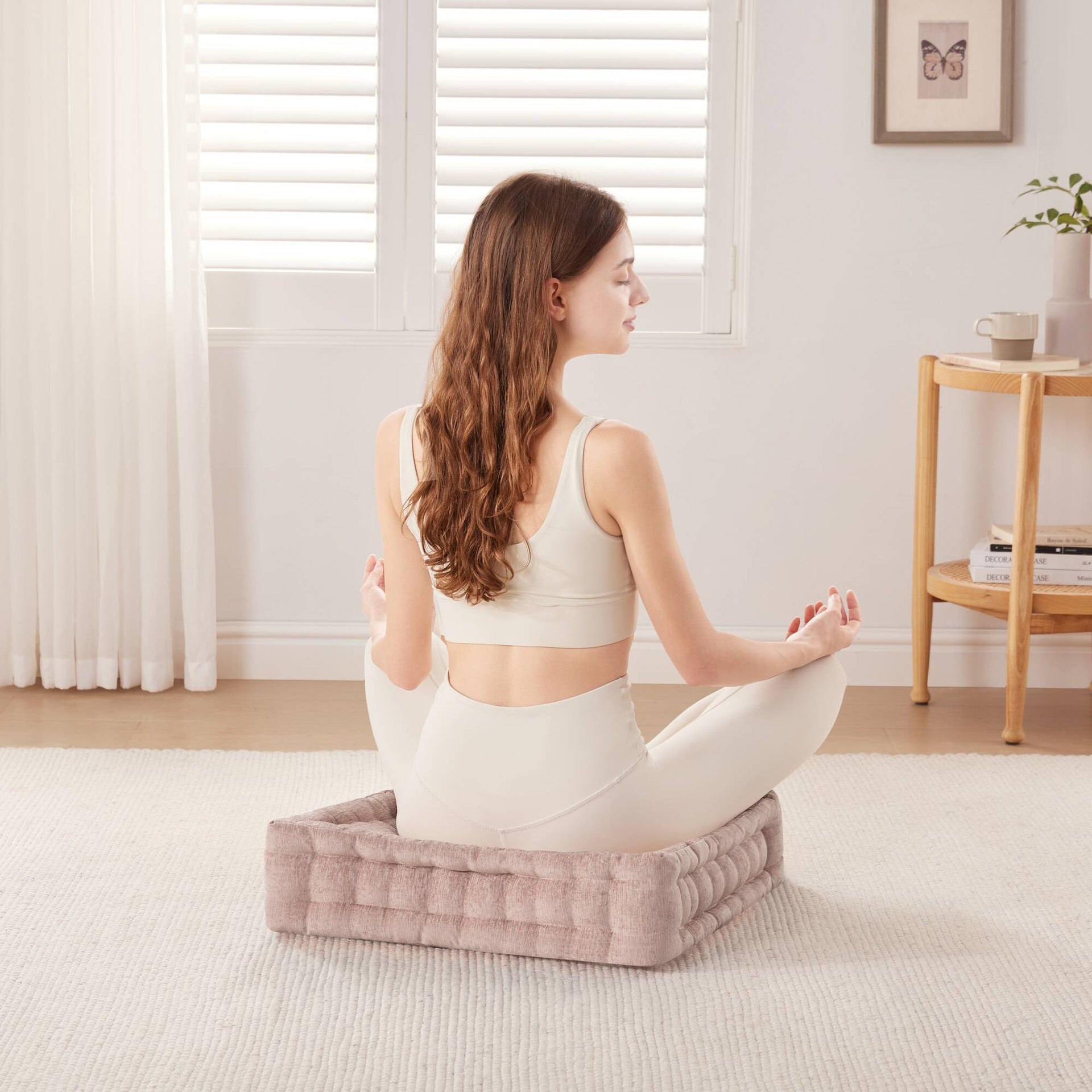 Poly Chenille Square Floor Pillow Cushion-24x24"