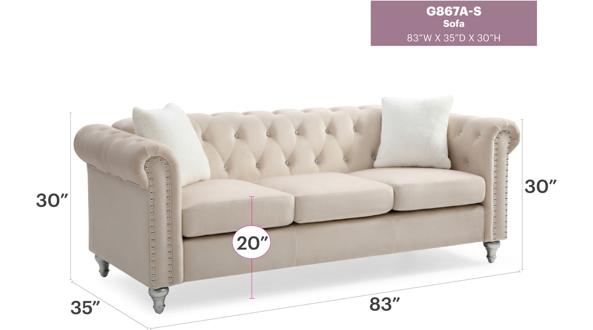 Raisa G867A-S Sofa , BEIGE