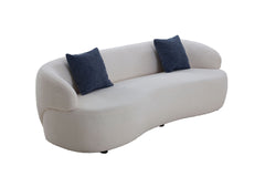 Mid Century Modern Curved Sofa, 3 Seat Cloud couch Boucle sofa Fabric Couch for Living Room, Bedroom, Office Beige