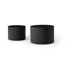 BLACK Round Nesting Table Set of 2,Handcraft MDF Coffee Table for Living Room/Leisure Area(Same Sku:W87682176)