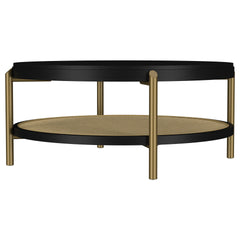 Benson Black 2-piece Round Coffee and End Table Set