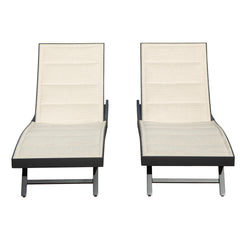 Patio Chaise Lounge Set of 2, Outdoor Lounge Chairs, Aluminum Textilene Pool Lounger with Adjustable Back for Beach Poolside Lawn Sunbathing