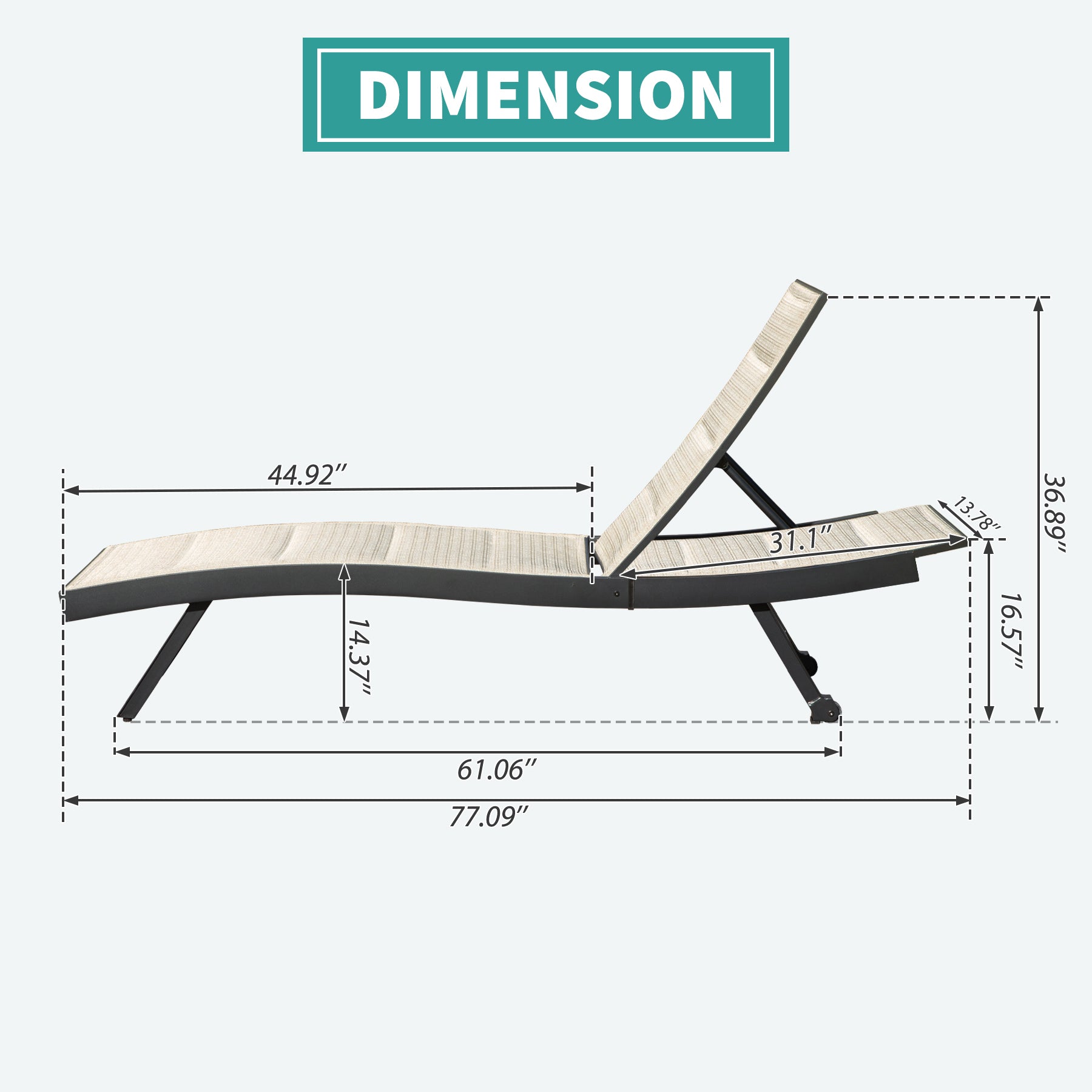 Patio Chaise Lounge Set of 2, Outdoor Lounge Chairs, Aluminum Textilene Pool Lounger with Adjustable Back for Beach Poolside Lawn Sunbathing
