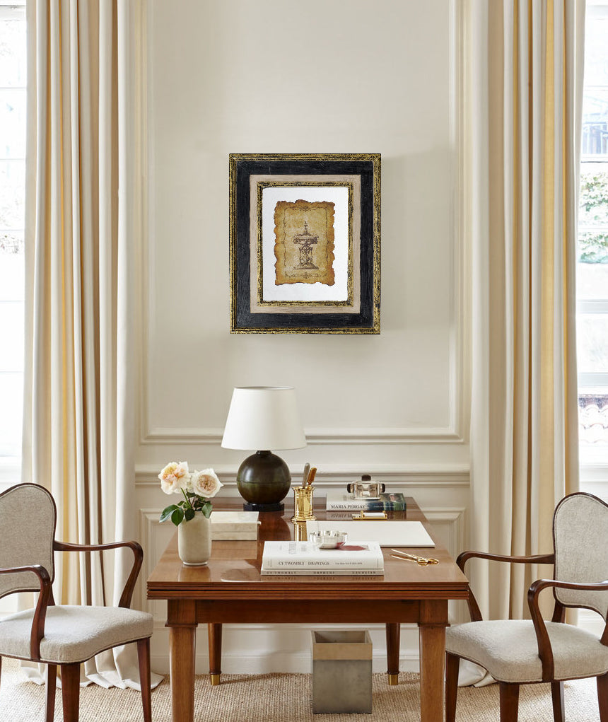 18x22" Lucian Framed Antiqued Sculpture Print,2 Piece
