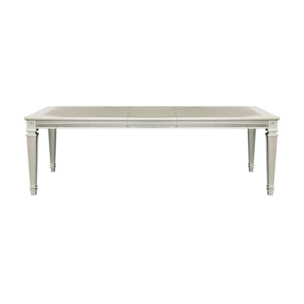 Modern Glam Design 1pc Dining Table with Extension Leaf Silver Finish Acrylic Inset Framing Dining Room Furniture