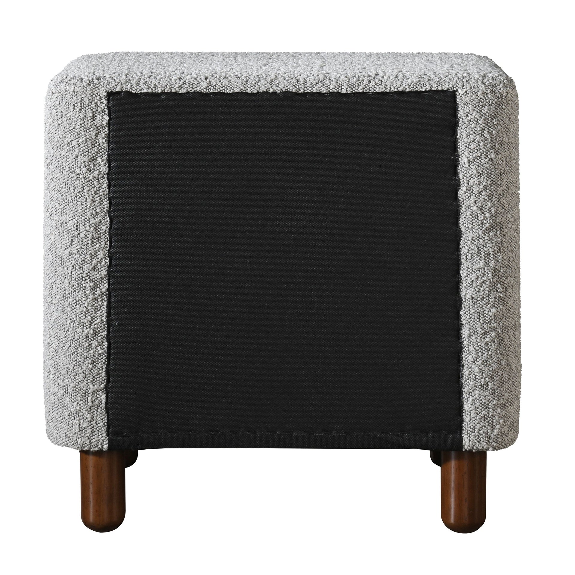 Grey Boucle 2-Drawer Upholstered Nightstand