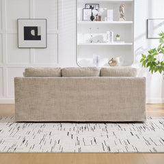 83.86" Wide Modern Casual Sofa, Chenille Fabric, Deep Seat, Three-Seater, With Removable Upholstery Cover, Suitable For Living Room, Bedroom, Apartment.Wheat