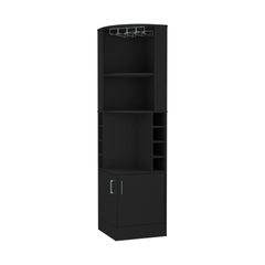 Delhi Corner Bar Cabinet, Eight Built-in Wine Rack, Glass Rack, Double Door Cabinet