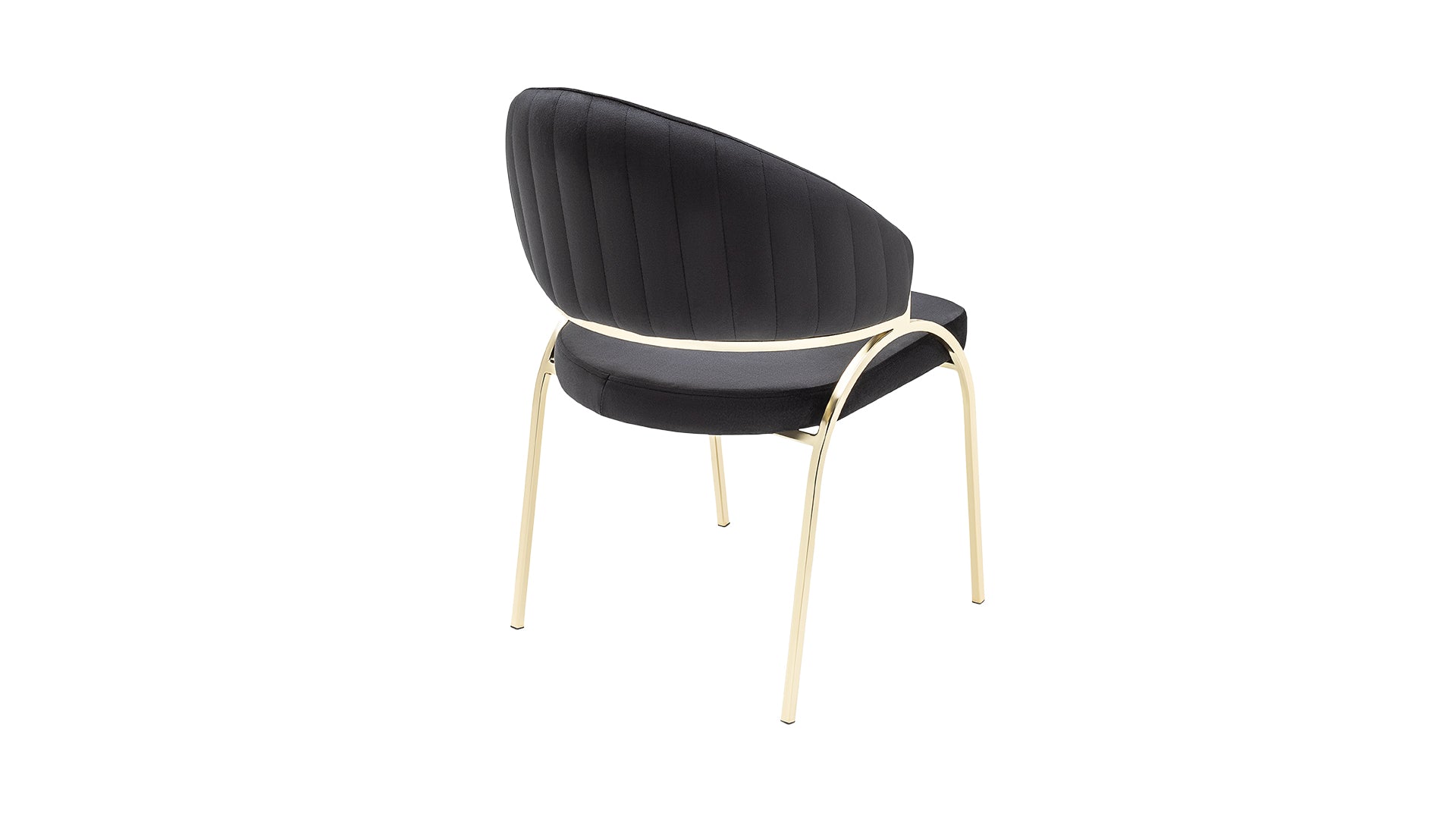 Ruby Modern & Contemporary style chair made with Metal & Gold Legs in Black Color