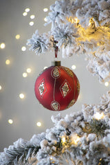 D4.7" Christmas Ball Ornaments, Glass Decorative Hanging Ball Christmas Tree Ornaments for Holiday Party Decorations, Set of 4