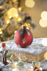 D4.7" Christmas Ball Ornaments, Glass Decorative Hanging Ball Christmas Tree Ornaments for Holiday Party Decorations, Set of 4