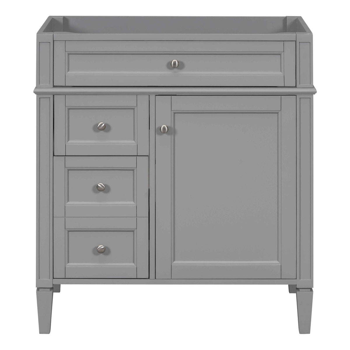 30'' Bathroom Vanity without Top Sink, Modern Bathroom Storage Cabinet with 2 Drawers and a Tip-out Drawer (NOT INCLUDE BASIN)