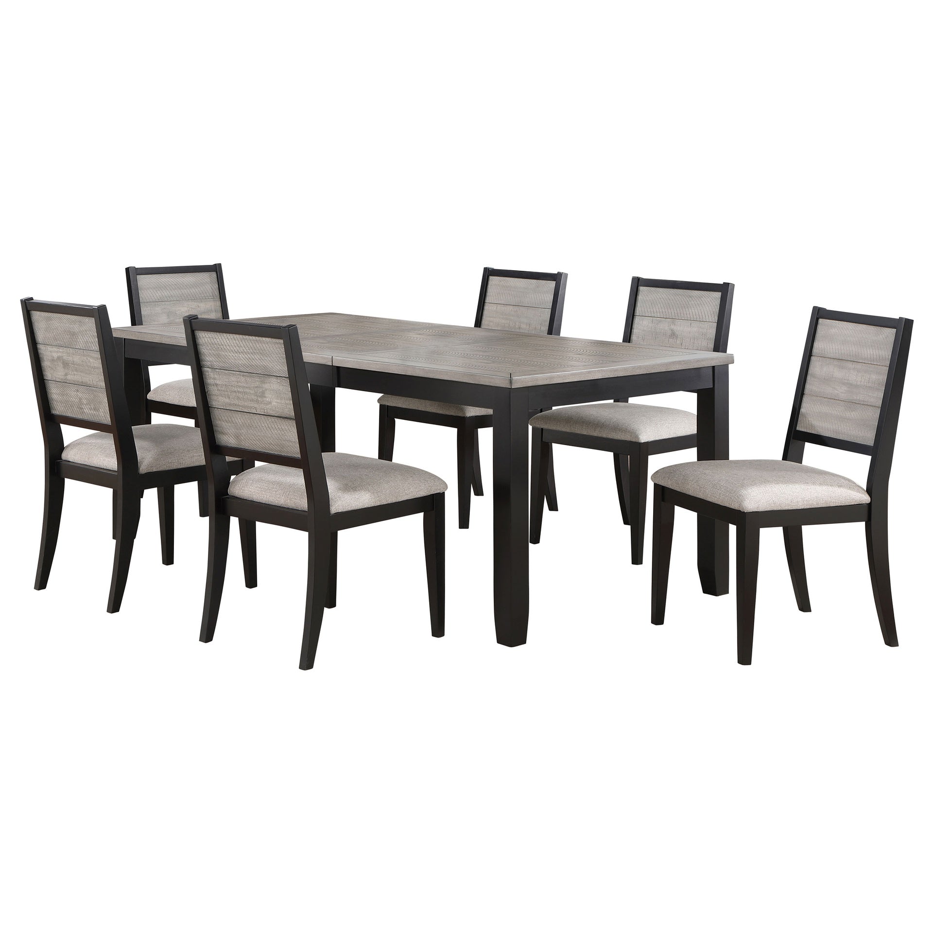 Centera Grey and Black 7-piece Dining Table Set