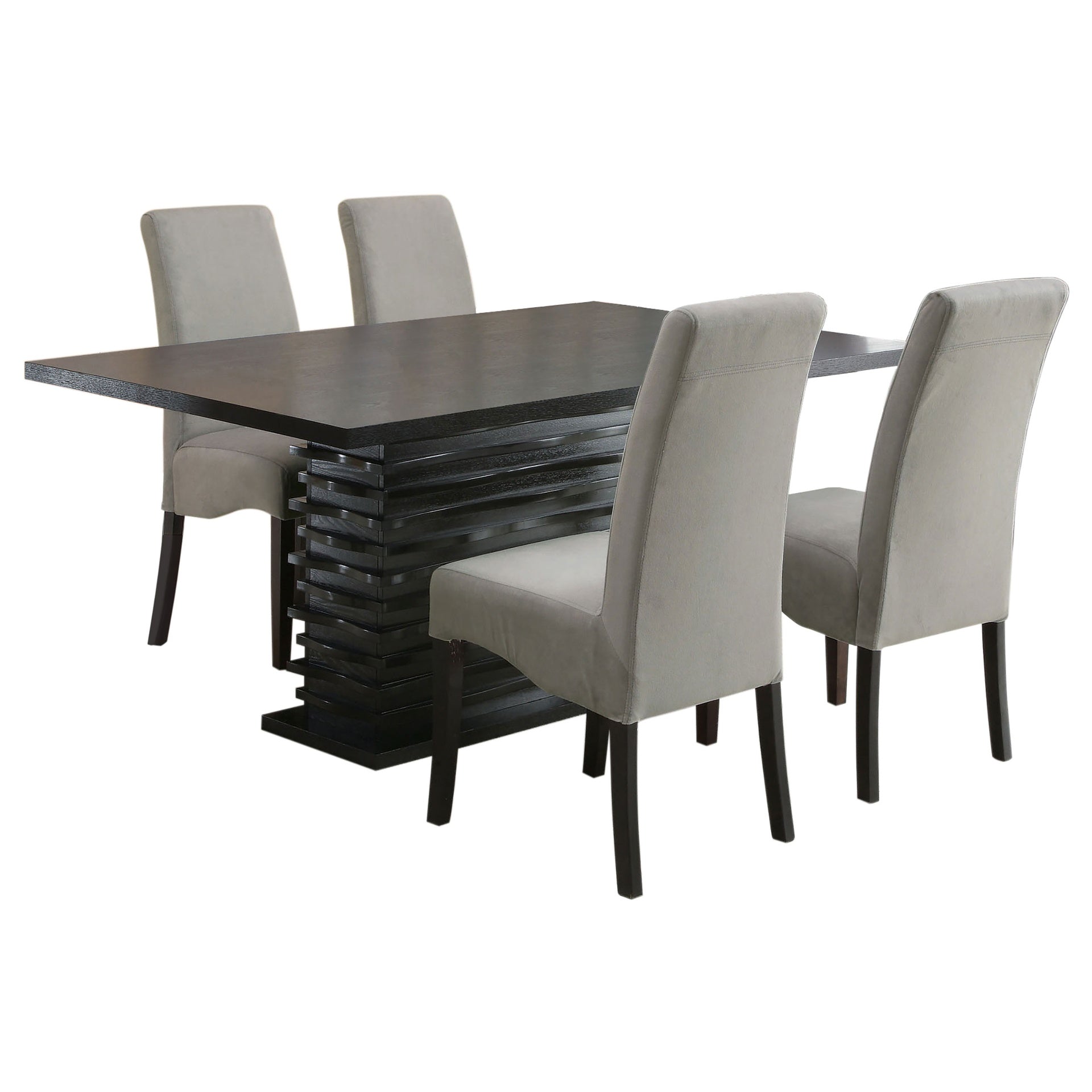 Shandra Grey and Black 5-piece Dining Set