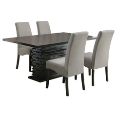 Shandra Grey and Black 5-piece Dining Set