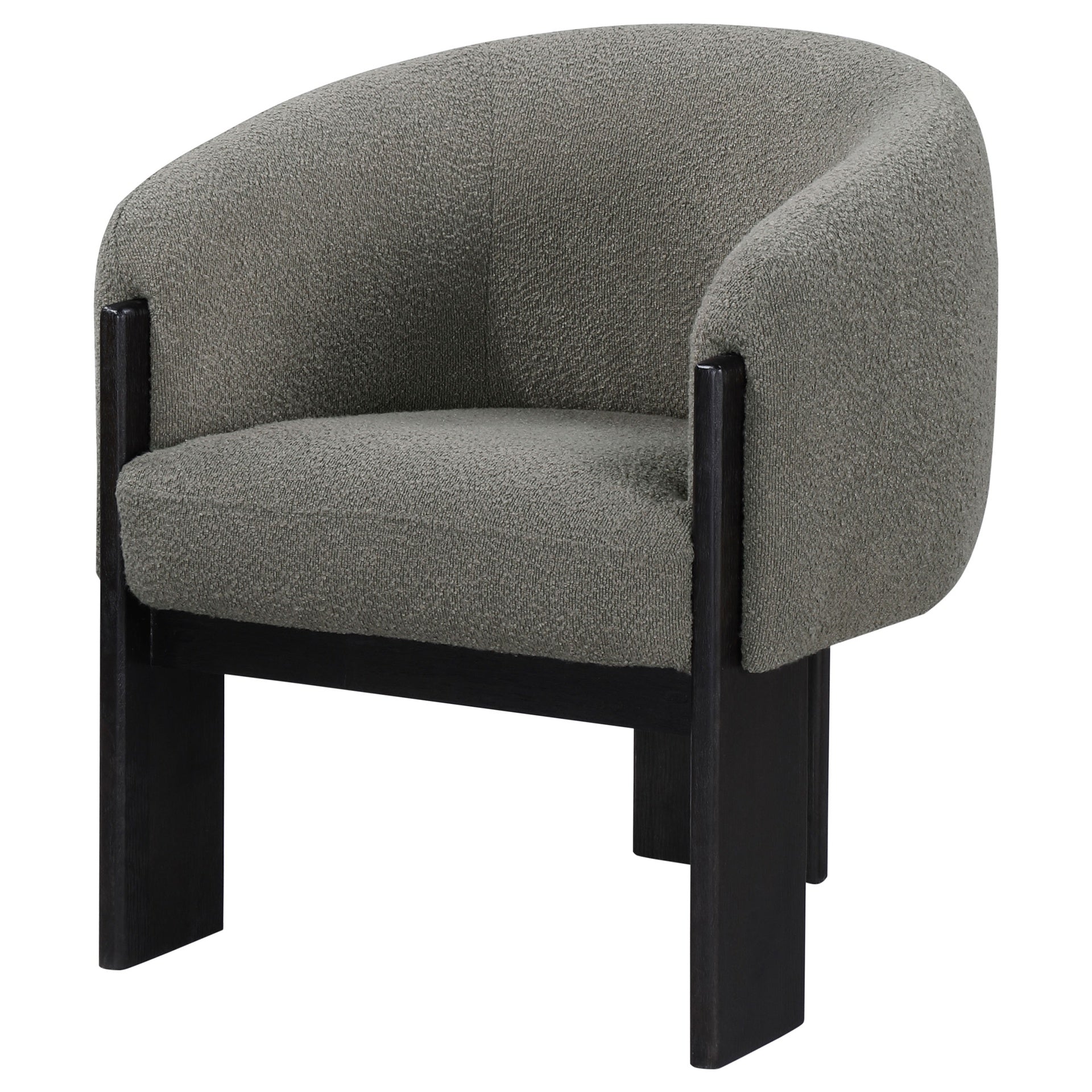 Maciel Brown Upholstered Barrel Back Accent Chair