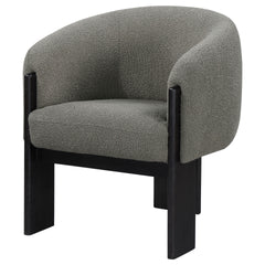 Maciel Brown Upholstered Barrel Back Accent Chair