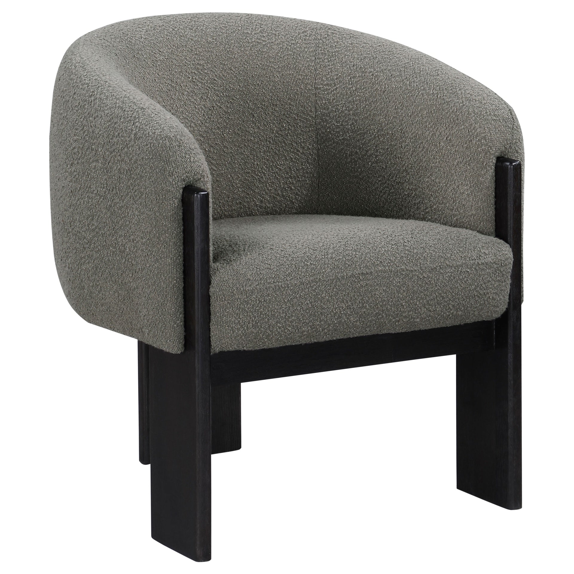 Maciel Brown Upholstered Barrel Back Accent Chair