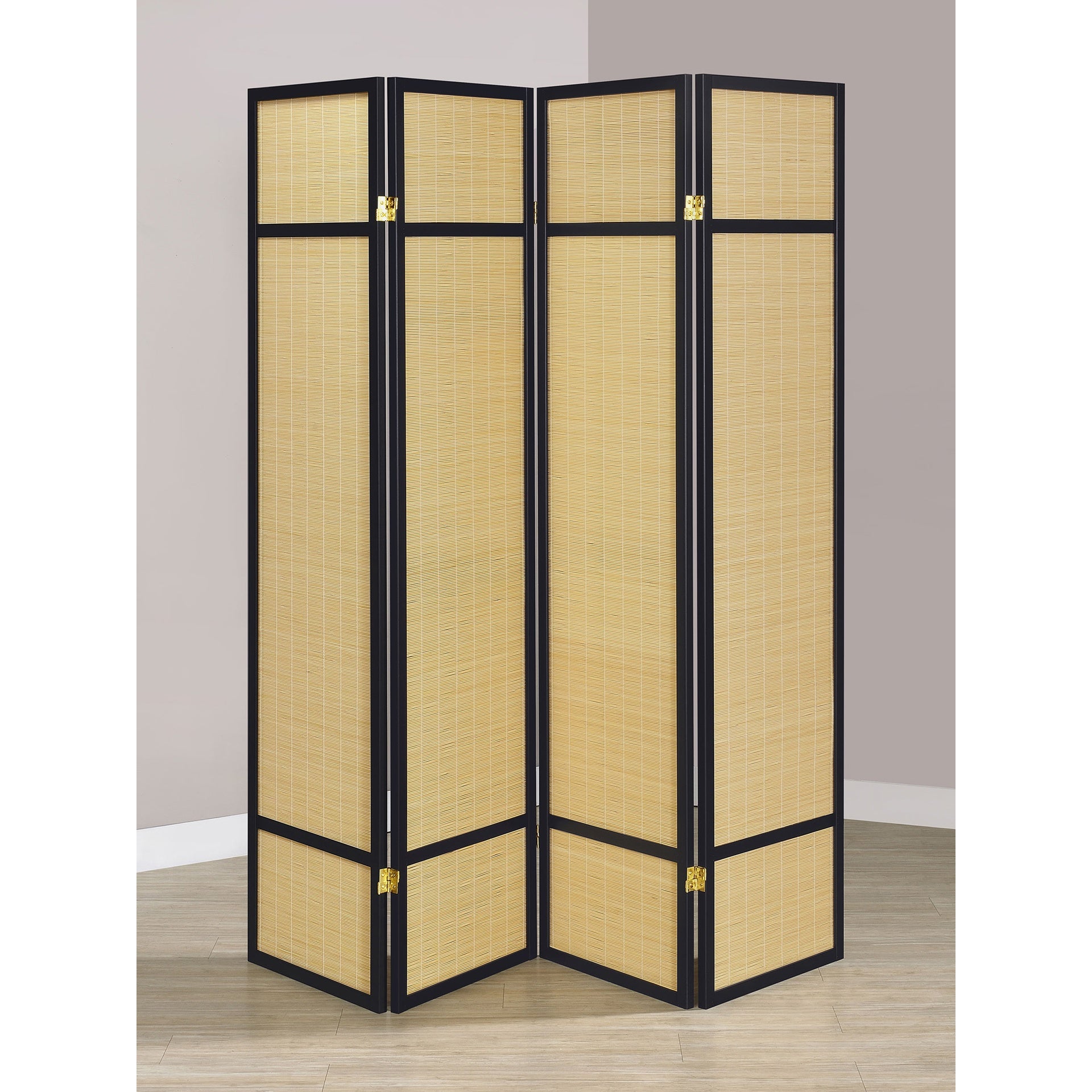 Sensei Natural 4-panel Bamboo Room Divider Folding Screen