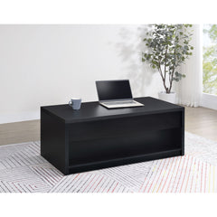 Canyon Black Lift Top Cocktail Coffee Table with Dual Drawers
