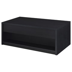 Canyon Black Lift Top Cocktail Coffee Table with Dual Drawers