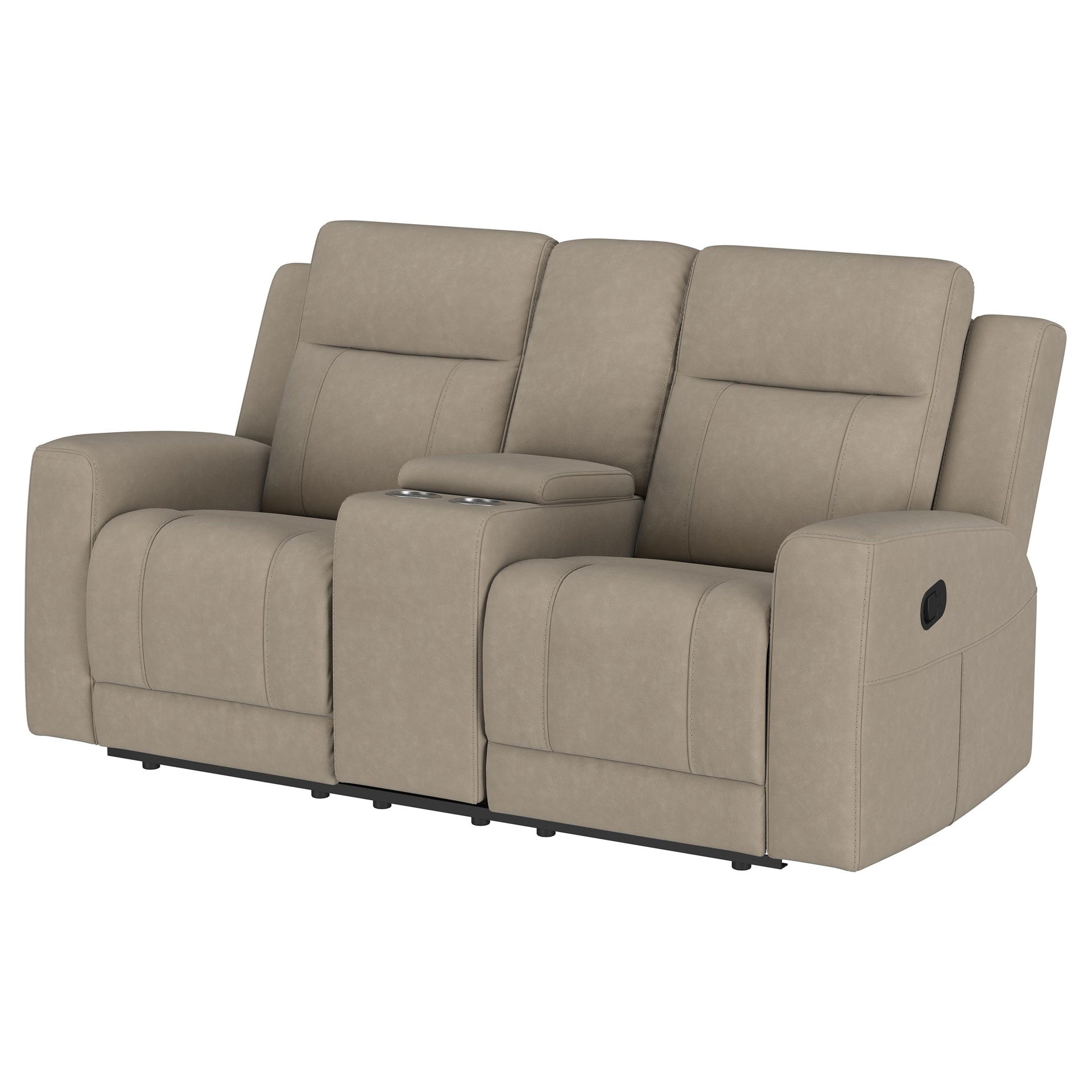 Slater Taupe Upholstered Reclining Loveseat