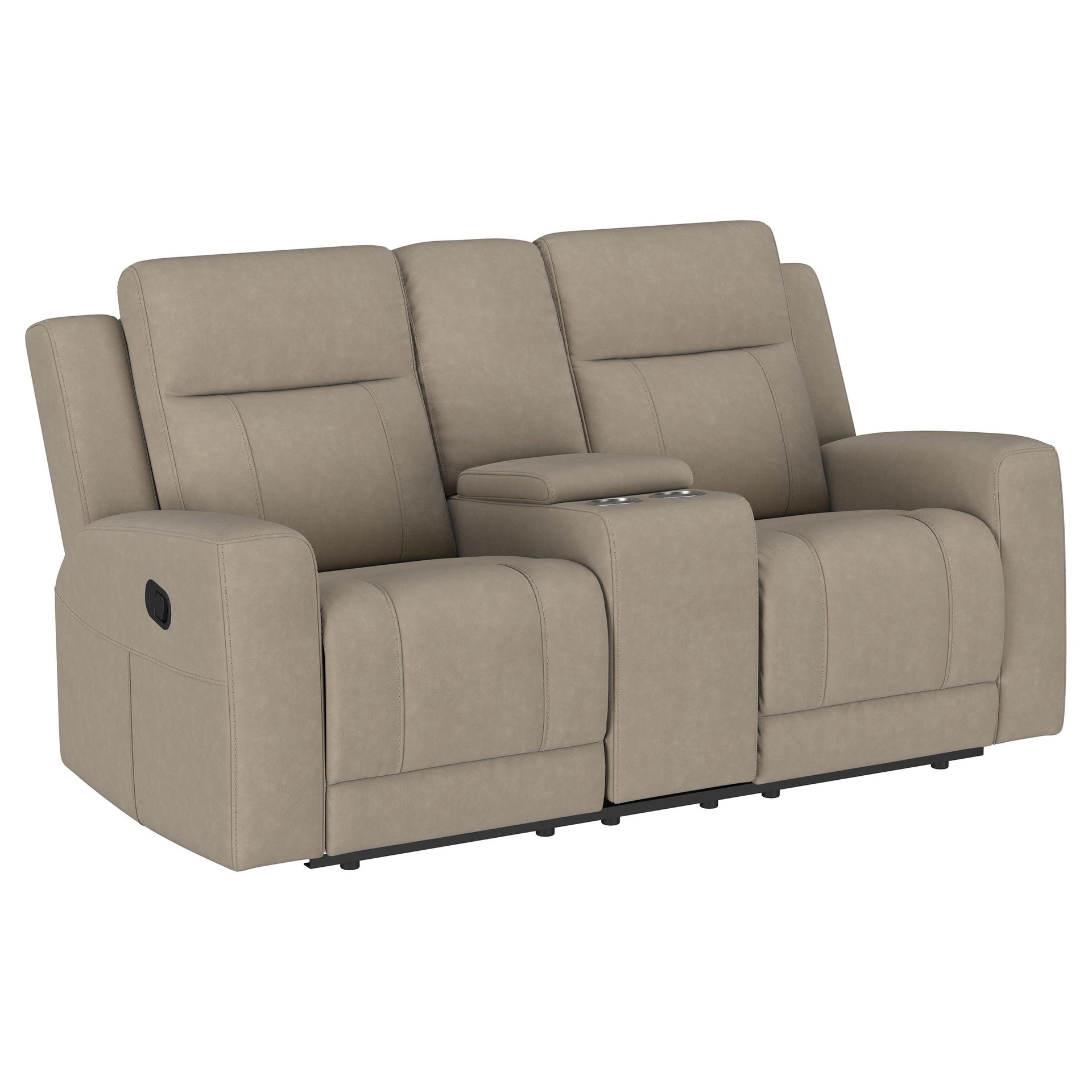Slater Taupe Upholstered Reclining Loveseat