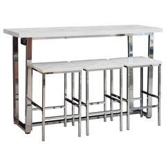 Ledesma White Marble 4-Piece Dining Set