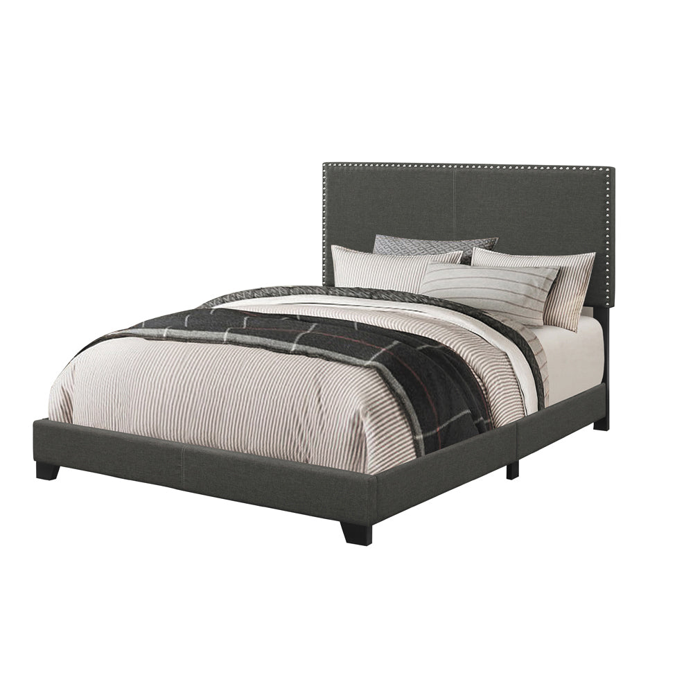 Guyancourt Charcoal Upholstered Eastern King Panel Bed