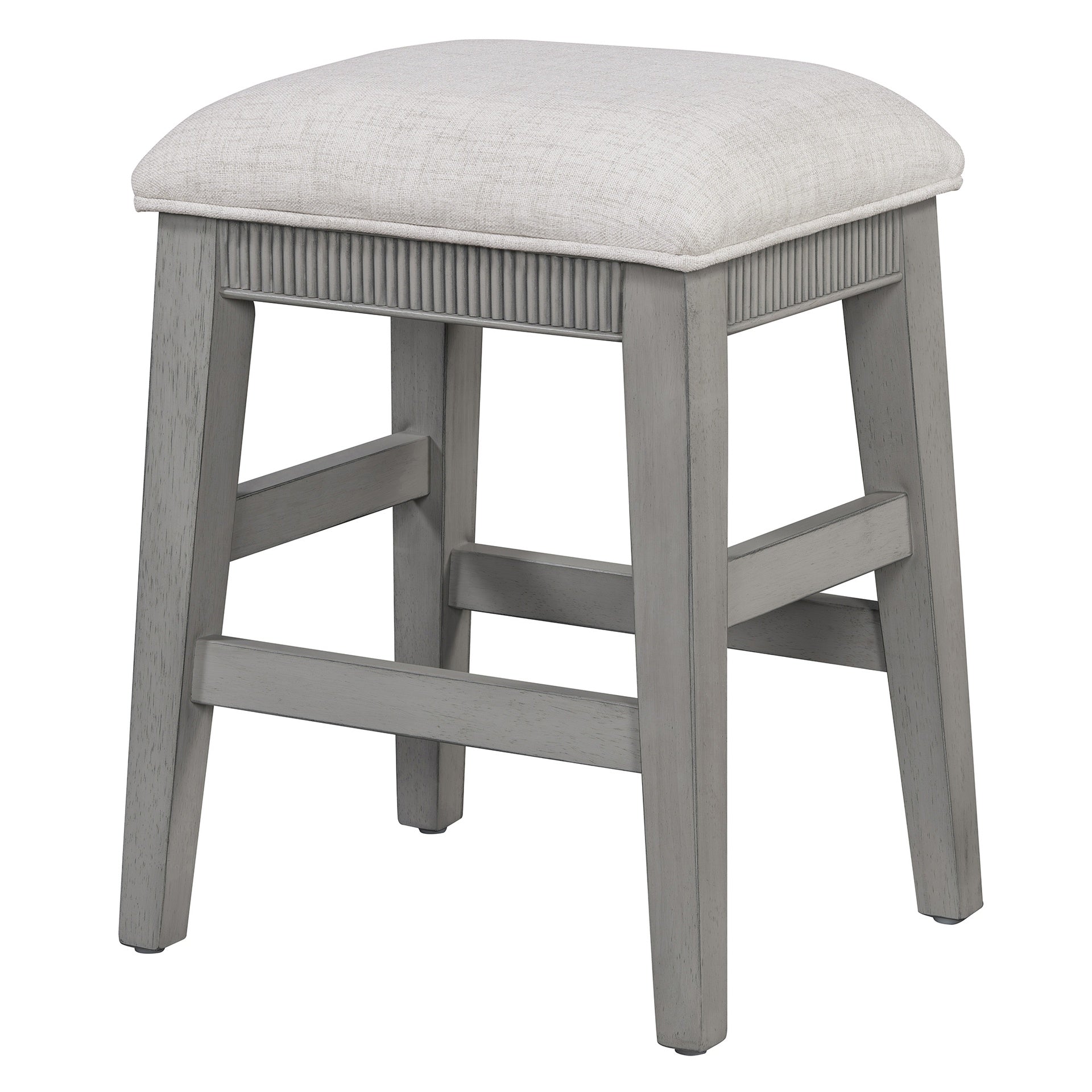 TREXM 4-Piece Dining Table Set for 3, Retro Kitchen Table and Chairs Set with 3 Storage Drawers, Ideal for Small Spaces (Light Grey)