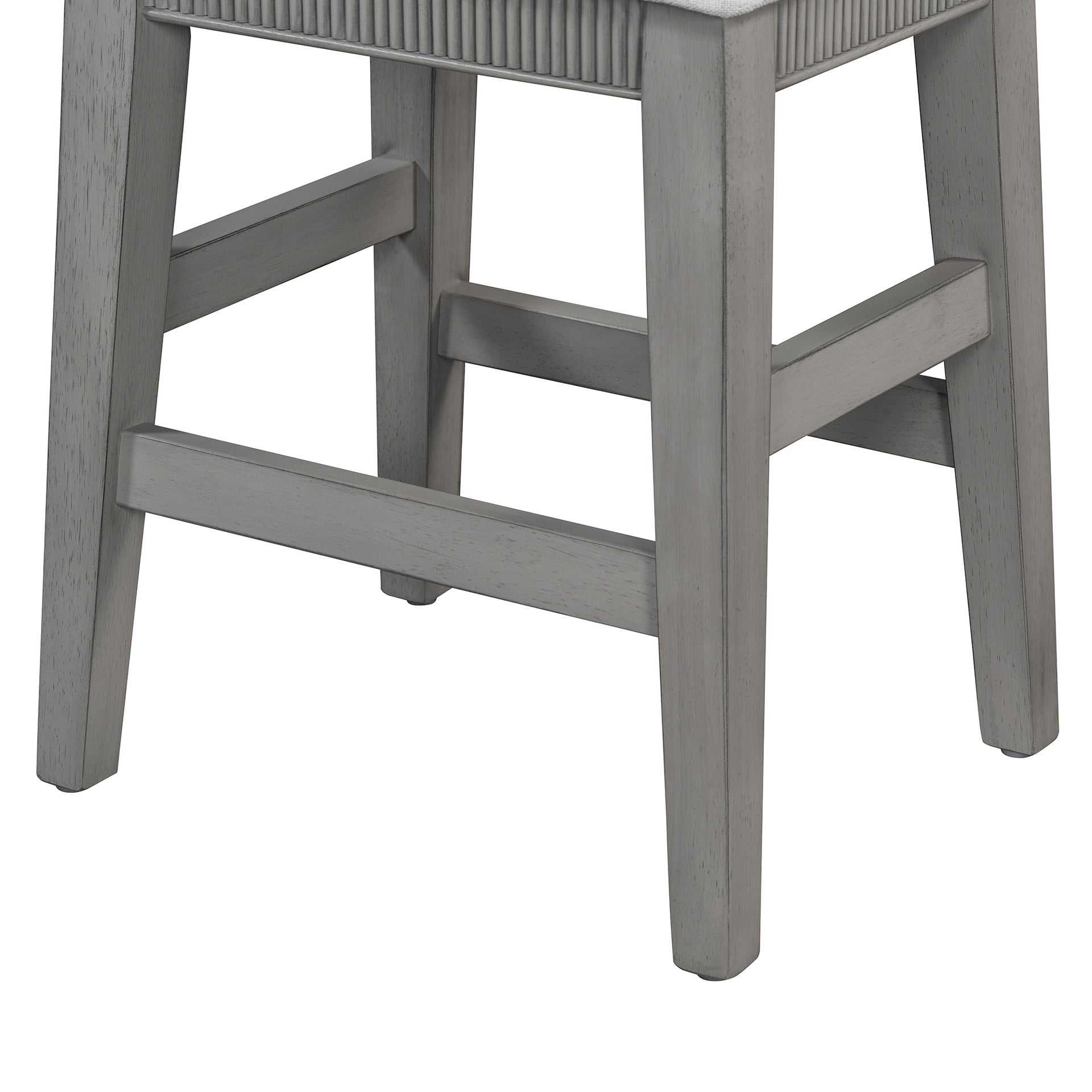 TREXM 4-Piece Dining Table Set for 3, Retro Kitchen Table and Chairs Set with 3 Storage Drawers, Ideal for Small Spaces (Light Grey)