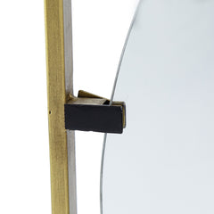 32x1x32" Poppy Mirror with Gold Metal Frame Contemporary Design for Bathroom, Entryway Wall Decor