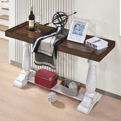 30-Inch Farmhouse Sofa Table with Pedestal Legs, Rustic Entryway Console for Living Room
