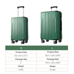 Hardshell ABS Luggage Sets 2 Piece Suitcase Set Expandable with TSA Lock Spinner Wheels for Men Women