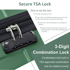 Hardshell ABS Luggage Sets 2 Piece Suitcase Set Expandable with TSA Lock Spinner Wheels for Men Women