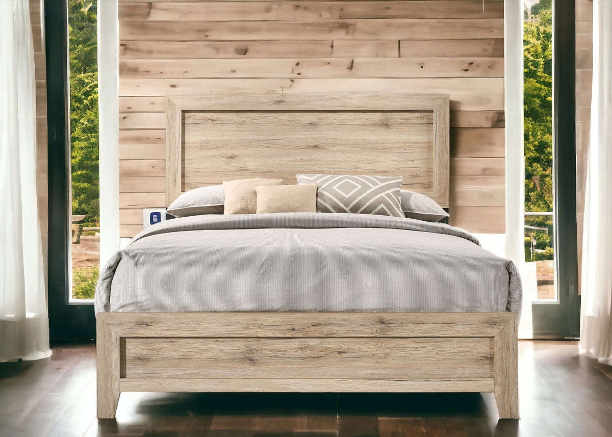 Miquell Natural Finish Queen Bed