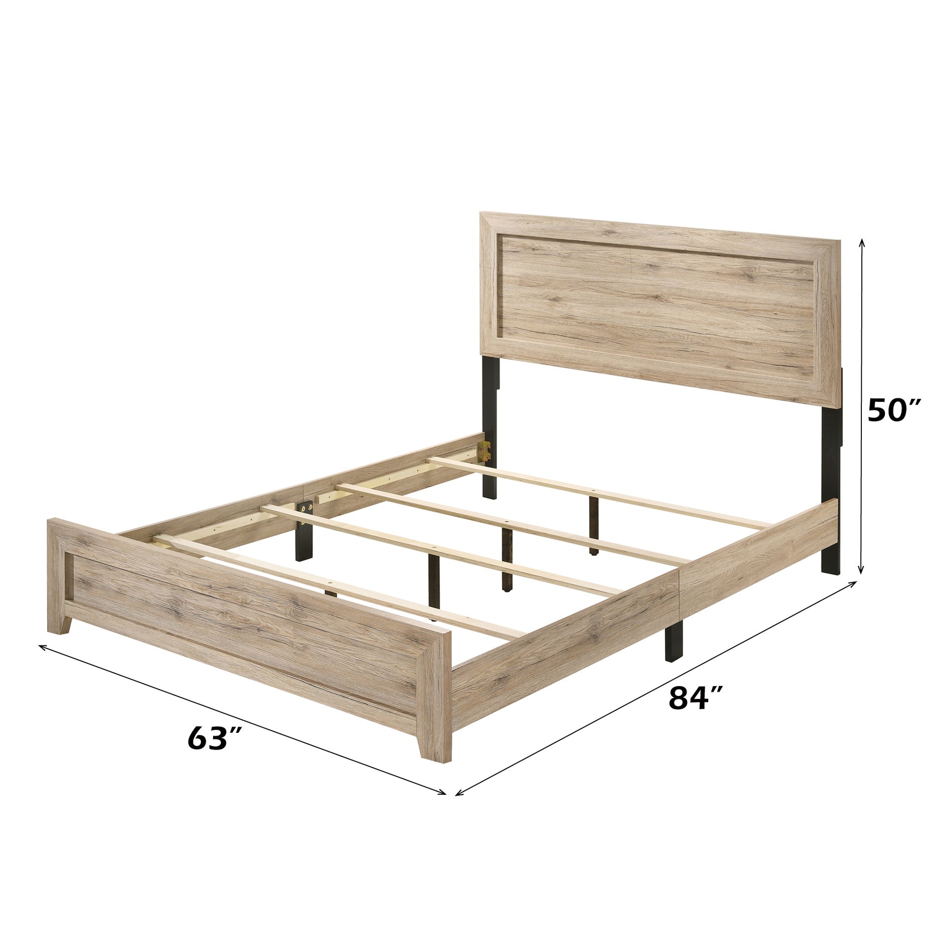 Miquell Natural Finish Queen Bed