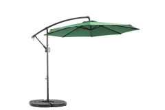 Best Choice Products 10ft Offset Hanging Market Patio Umbrella w/Easy Tilt Adjustment, Polyester Shade, 8 Ribs for Backyard, Poolside   -  ( Dark green )(No Base)