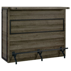 Garrison Aged Oak 5-Shelf Wood Home Bar Wine Cabinet