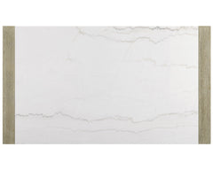 1pc White Genuine Marble Stone Dining Table Dining Room Wooden Contemporary Formal Solid Wood Veneer Standard Height