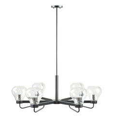 6-Light Chandelier with Bowl Shaped Glass Shades